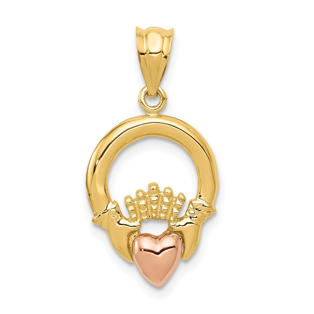 Image of ID 1 14k Two-tone Gold Claddagh Pendant