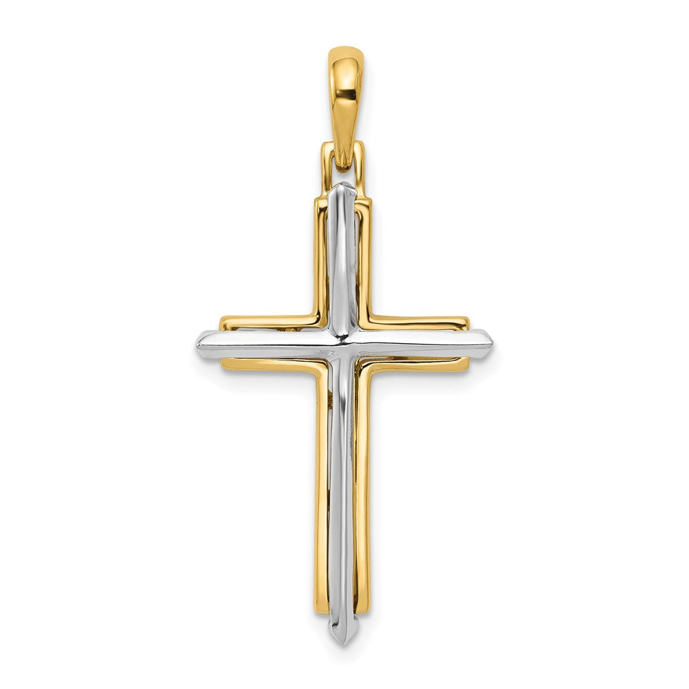 Image of ID 1 14k Two-tone Gold Fancy Cross Pendant