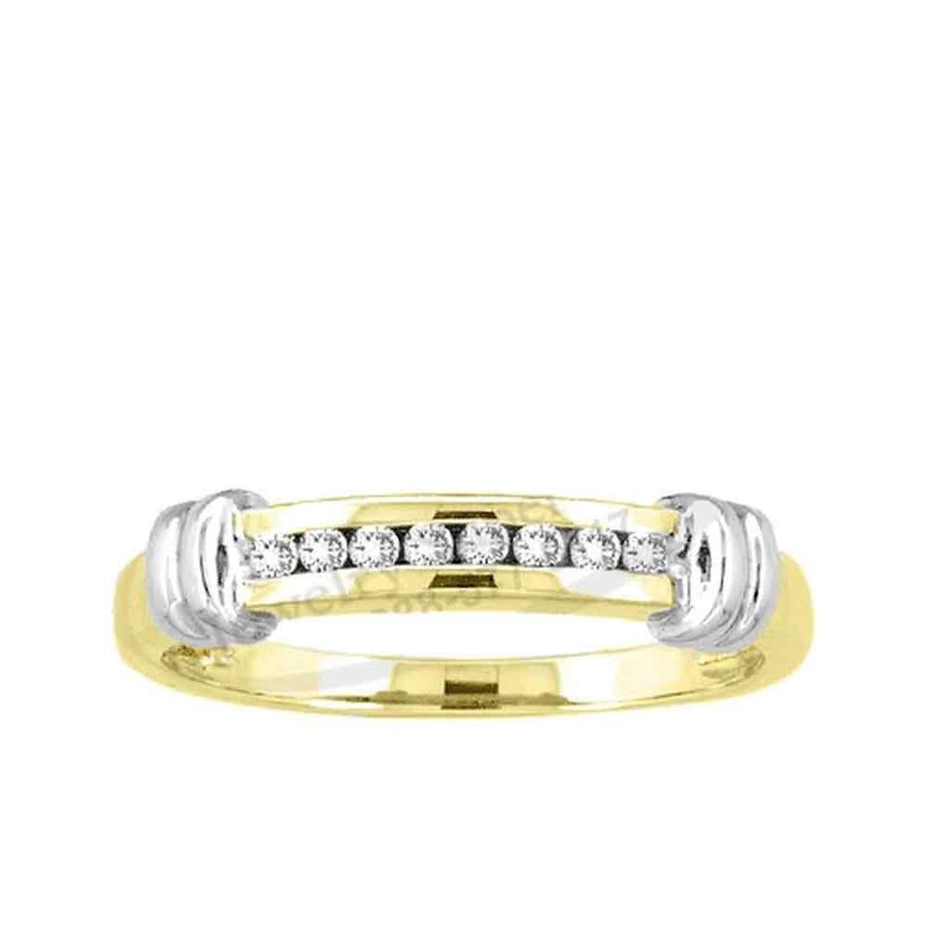 Image of ID 1 14k Two-tone Gold Round Diamond Band Ring 1/6 Cttw
