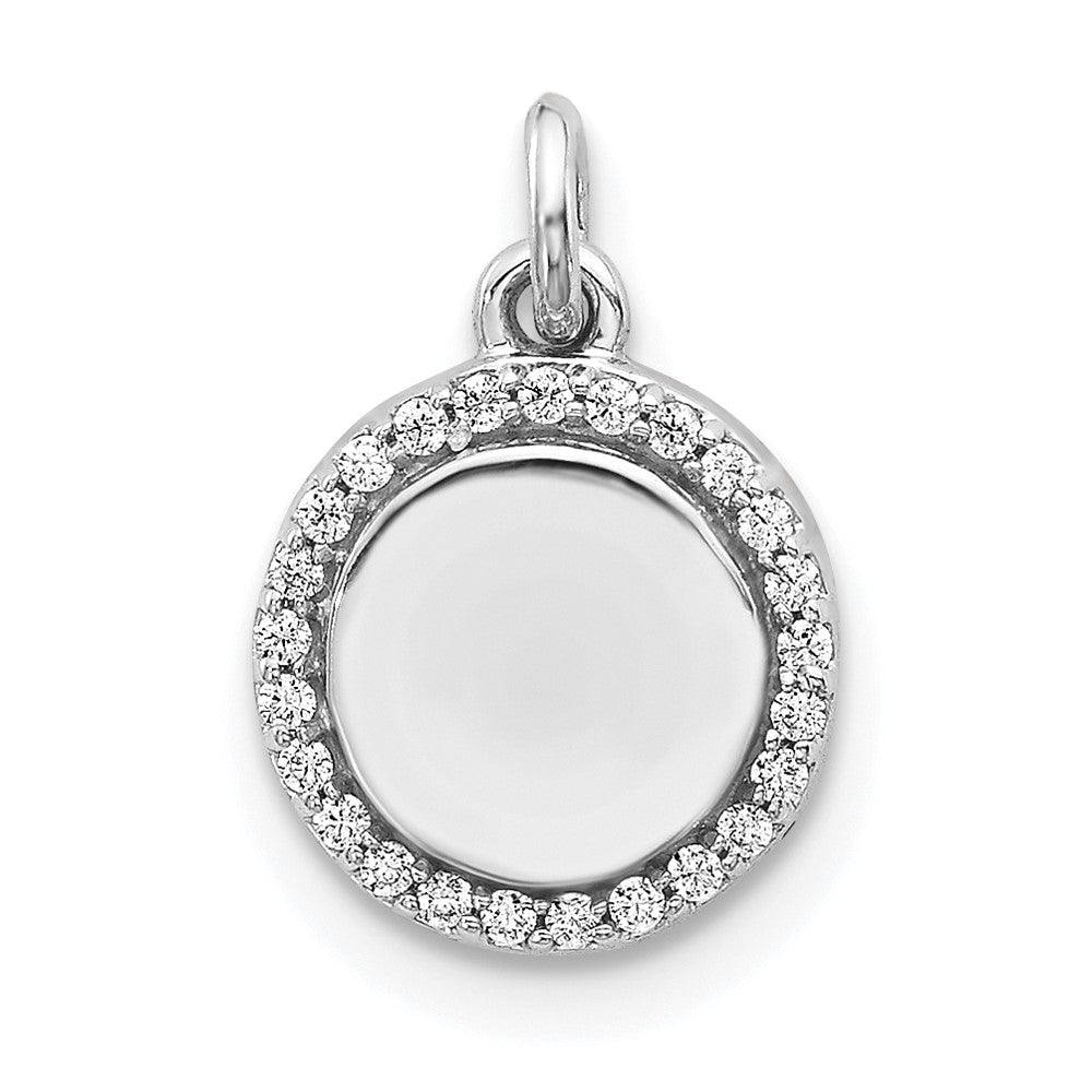 Image of ID 1 14k White Gold 1/10ct Real Diamond Fancy Circle Pendant
