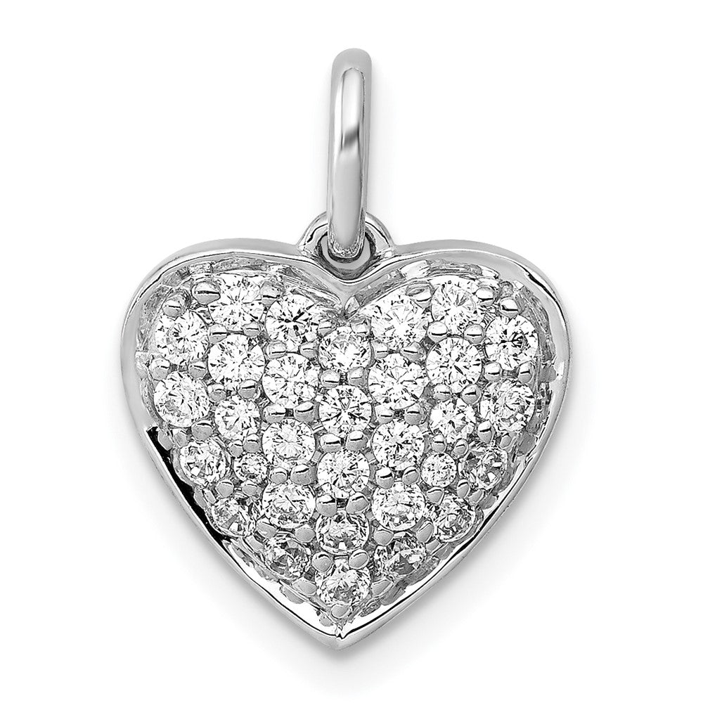 Image of ID 1 14k White Gold 1/2ct Real Diamond Heart Pendant