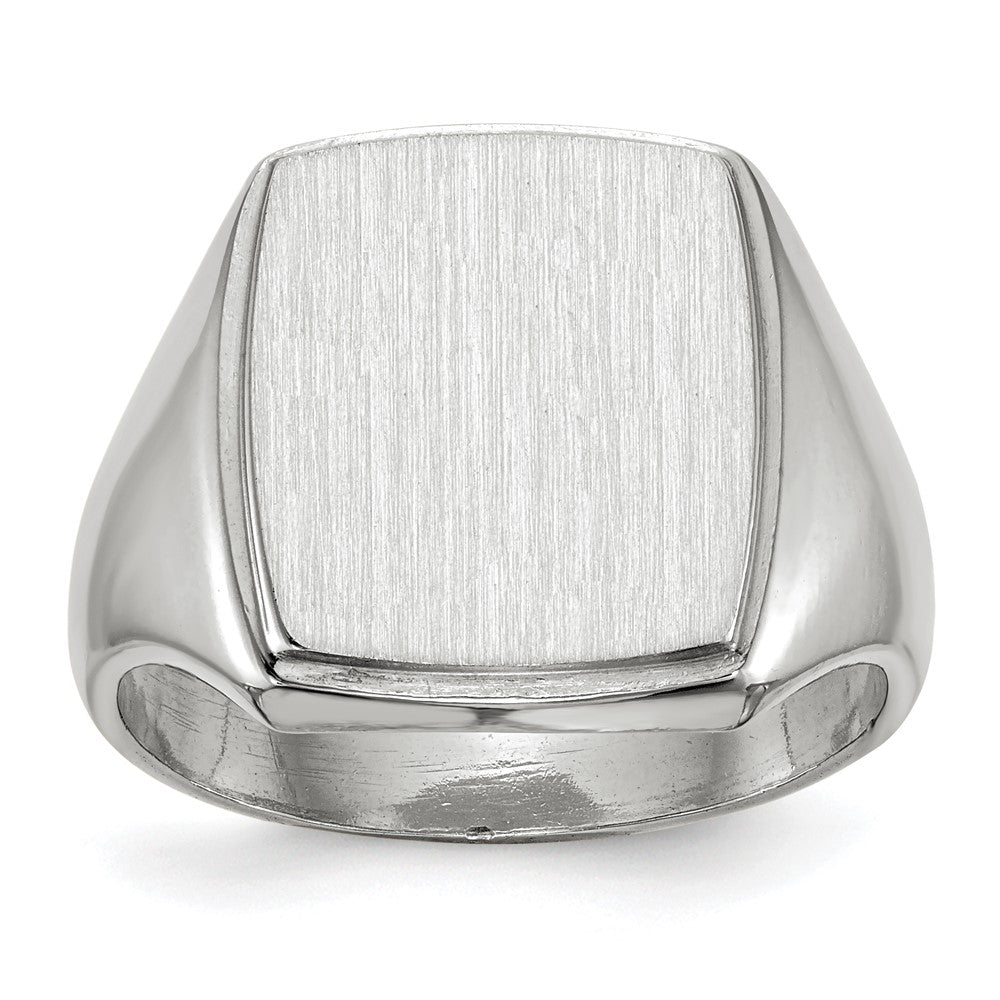 Image of ID 1 14k White Gold 150x130mm Closed Back Men's Signet Ring