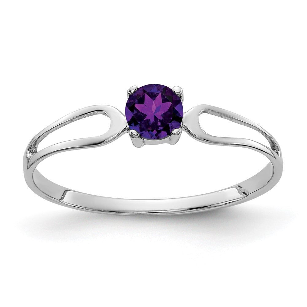 Image of ID 1 14k White Gold 4mm Amethyst ring