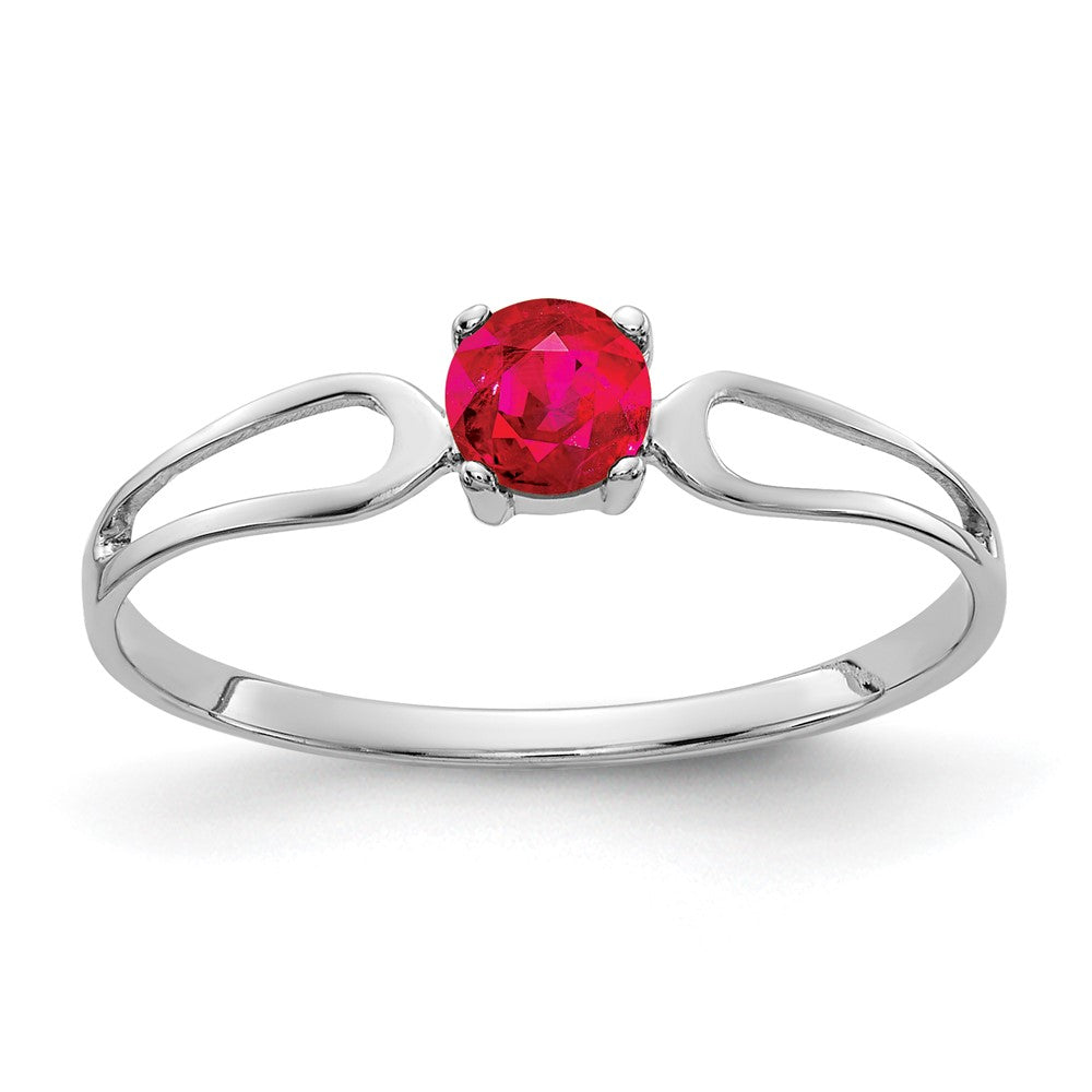 Image of ID 1 14k White Gold 4mm Ruby ring