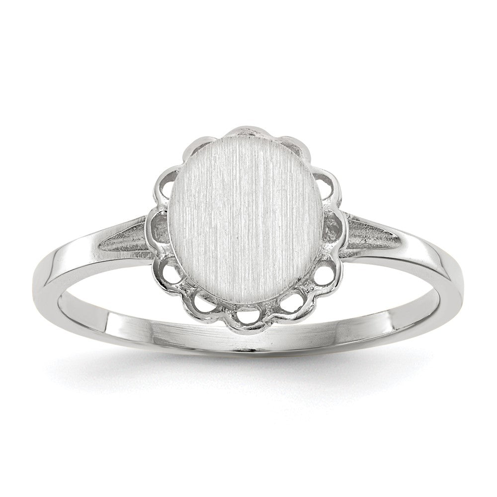 Image of ID 1 14k White Gold 70x65mm Open Back Signet Ring