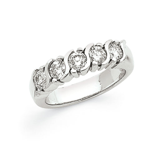 Image of ID 1 14k White Gold A Diamond 5 Stone Ring