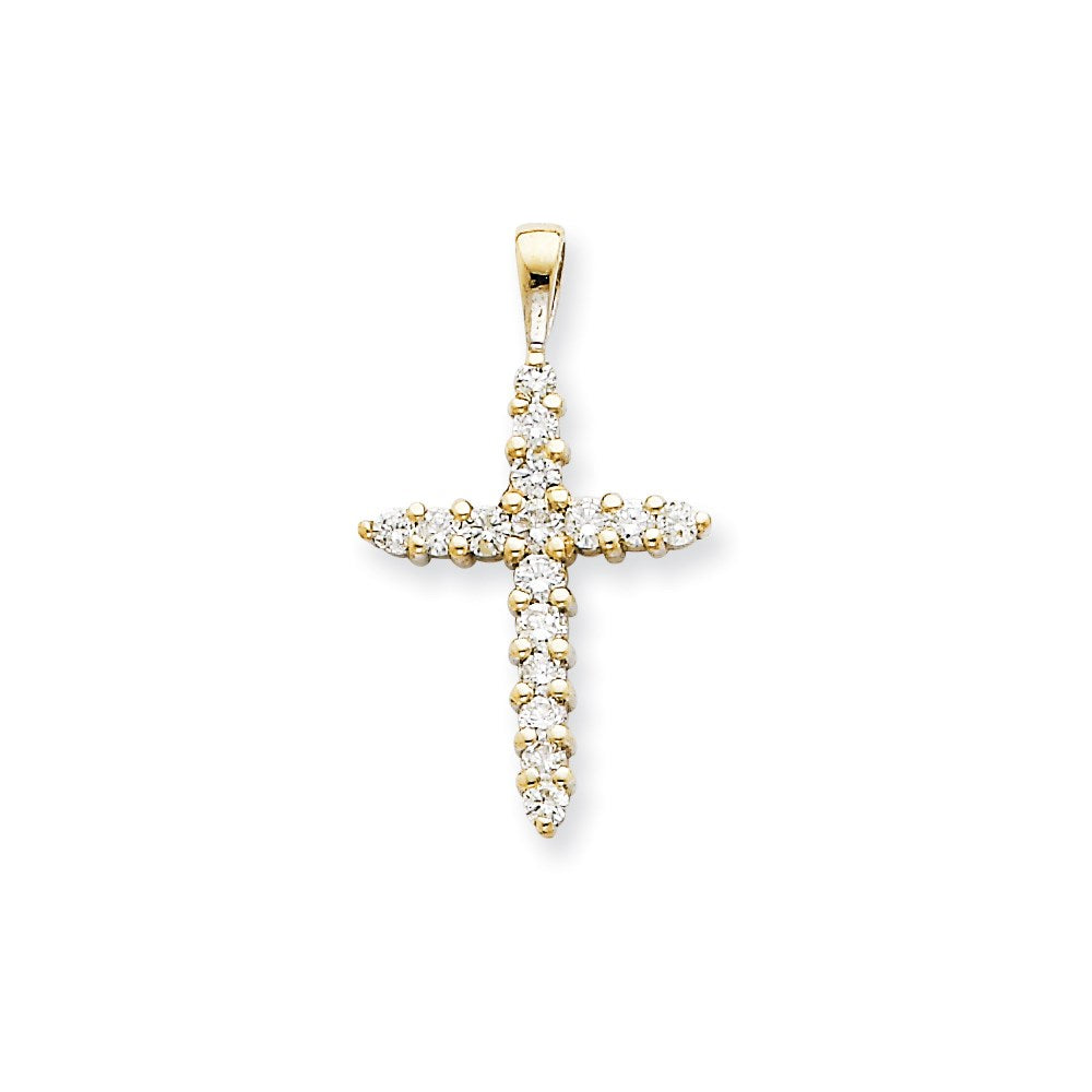 Image of ID 1 14k White Gold A Diamond Cross