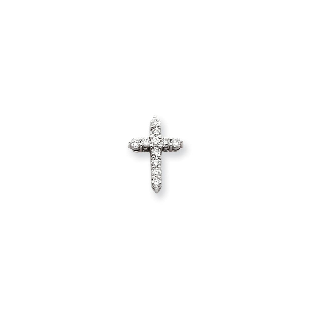 Image of ID 1 14k White Gold AA Diamond Cross Pendant