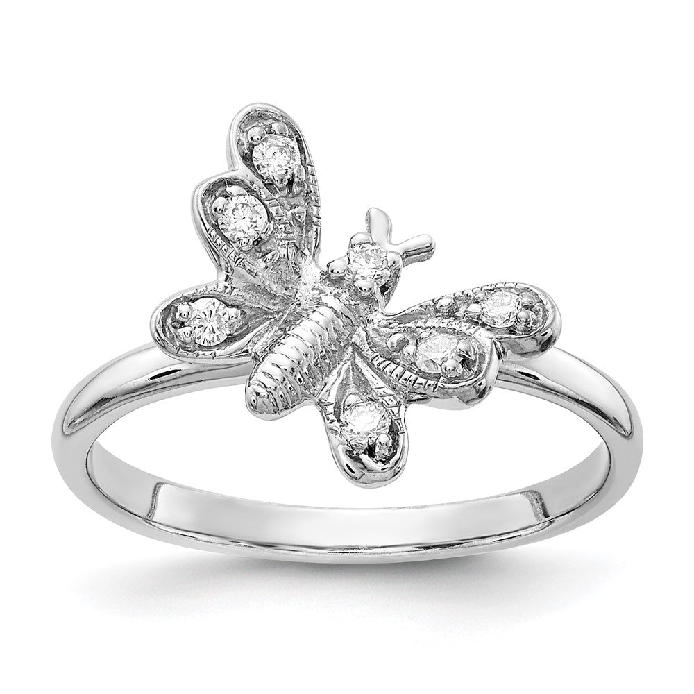 Image of ID 1 14k White Gold AA Real Diamond ring