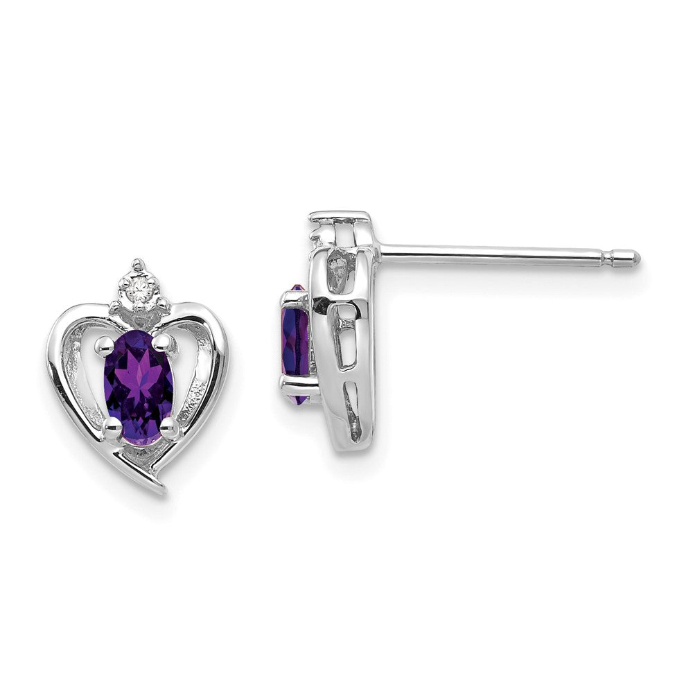 Image of ID 1 14k White Gold Amethyst Diamond Earring