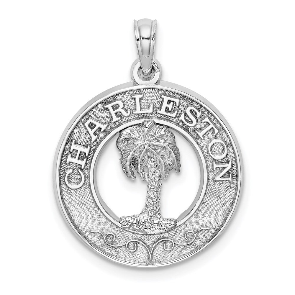 Image of ID 1 14k White Gold CHARLESTON Palm Tree Charm