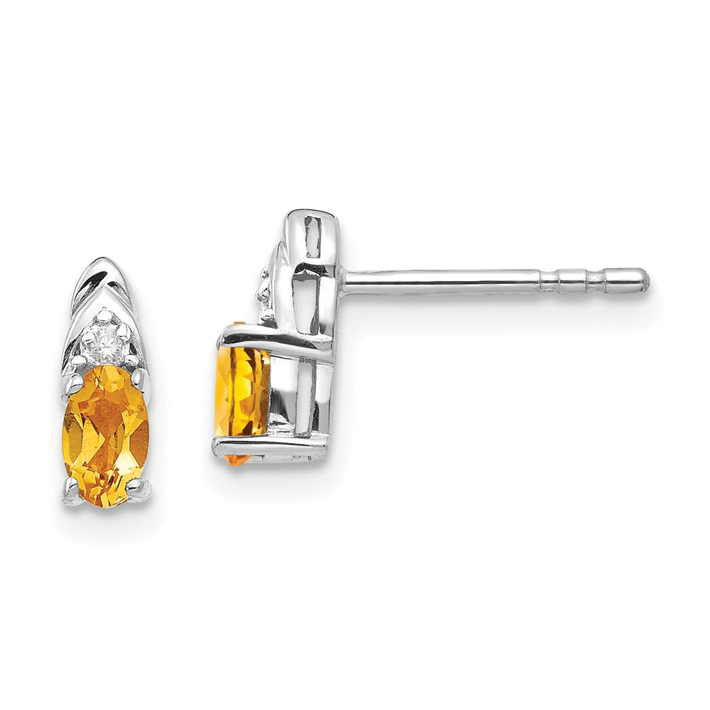 Image of ID 1 14k White Gold Citrine Diamond Earring