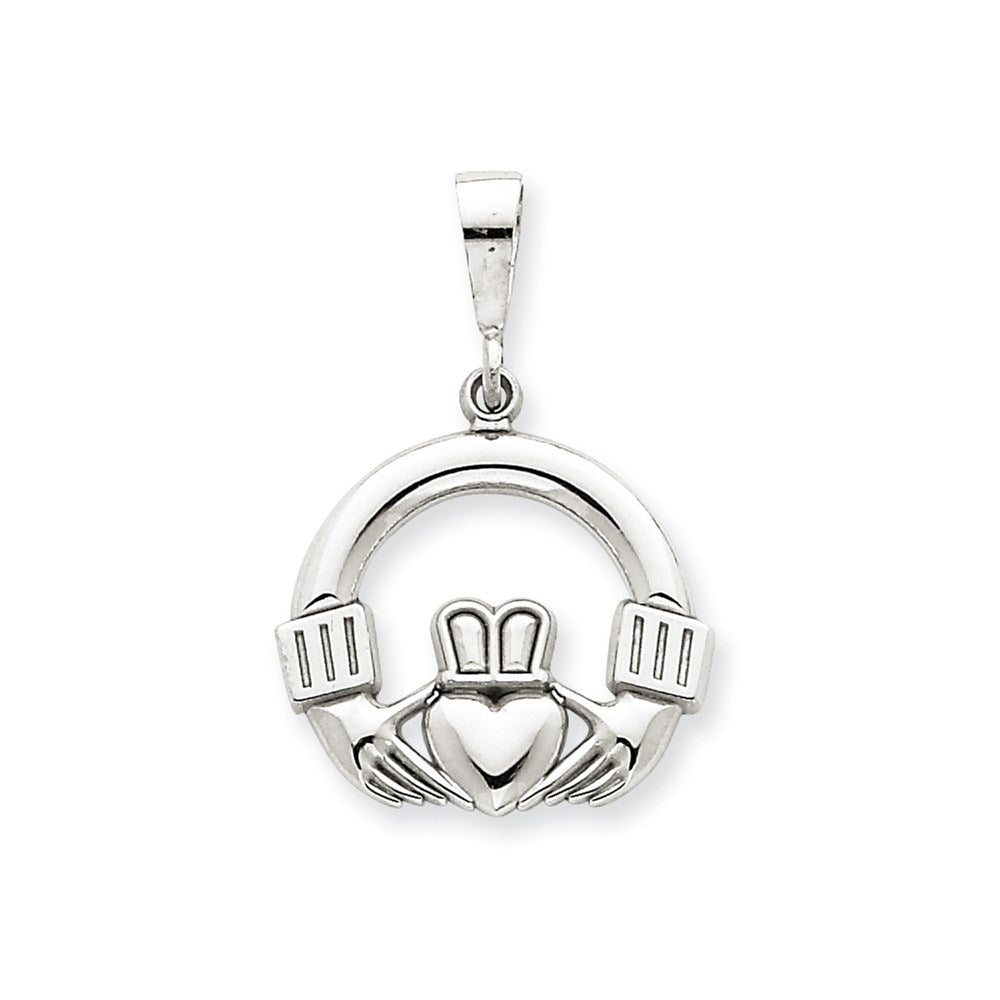 Image of ID 1 14k White Gold Claddagh Pendant