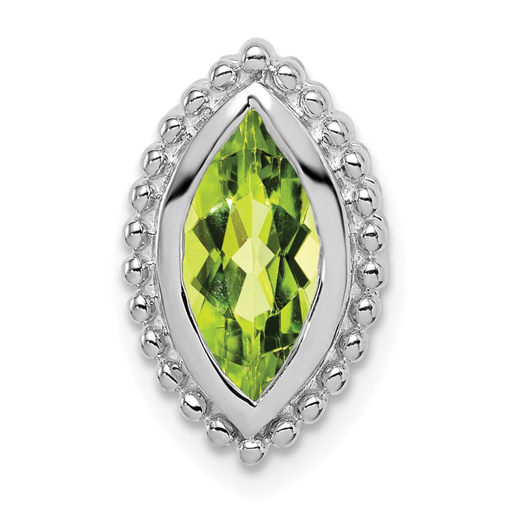 Image of ID 1 14k White Gold Marquise Peridot Chain Slide