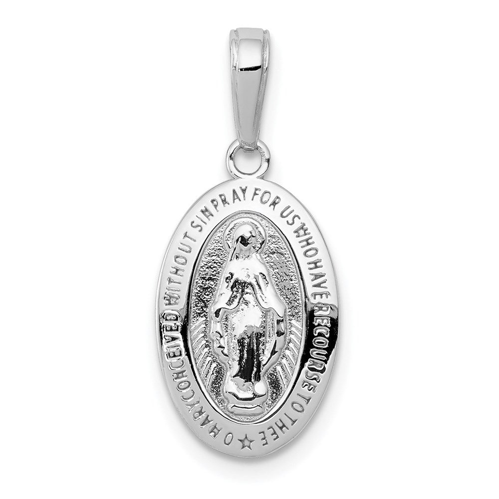 Image of ID 1 14k White Gold Miraculous Medal Pendant