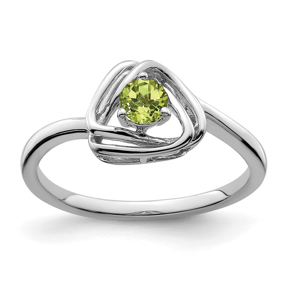 Image of ID 1 14k White Gold Peridot Triangle Ring