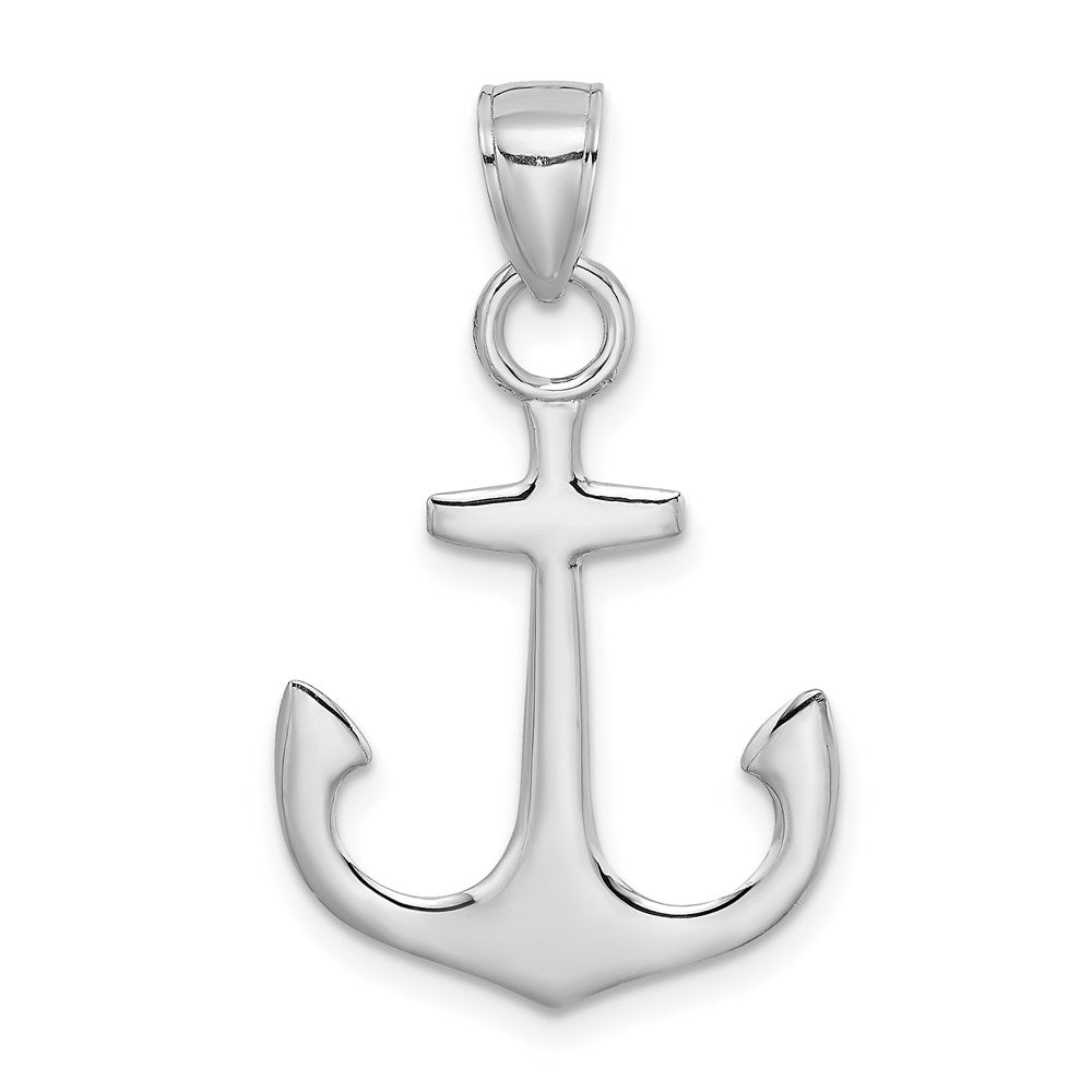 Image of ID 1 14k White Gold Polished 3-D Anchor Charm