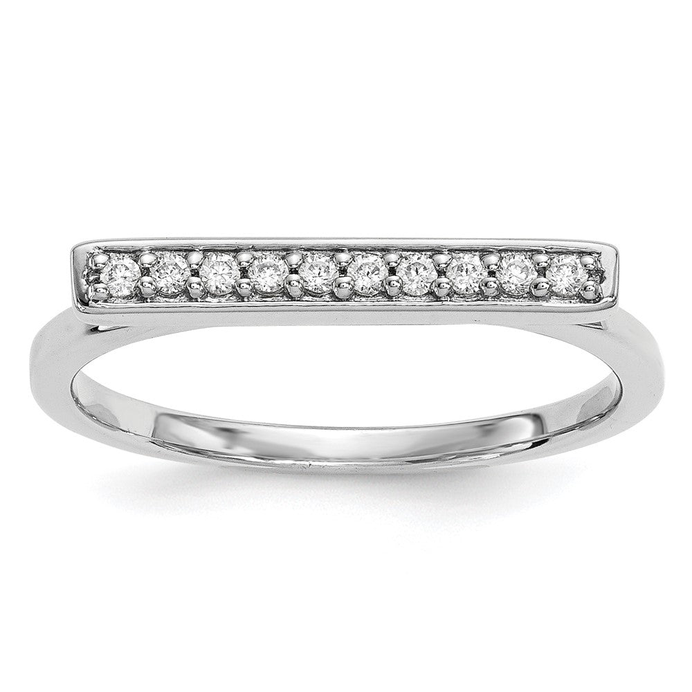 Image of ID 1 14k White Gold Real Diamond Bar Ring