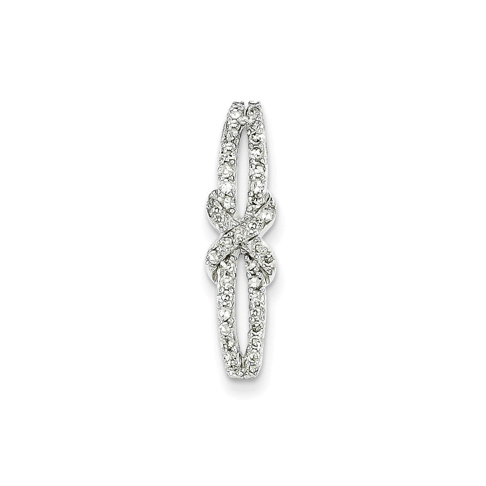 Image of ID 1 14k White Gold Real Diamond Fancy Slide Pendant