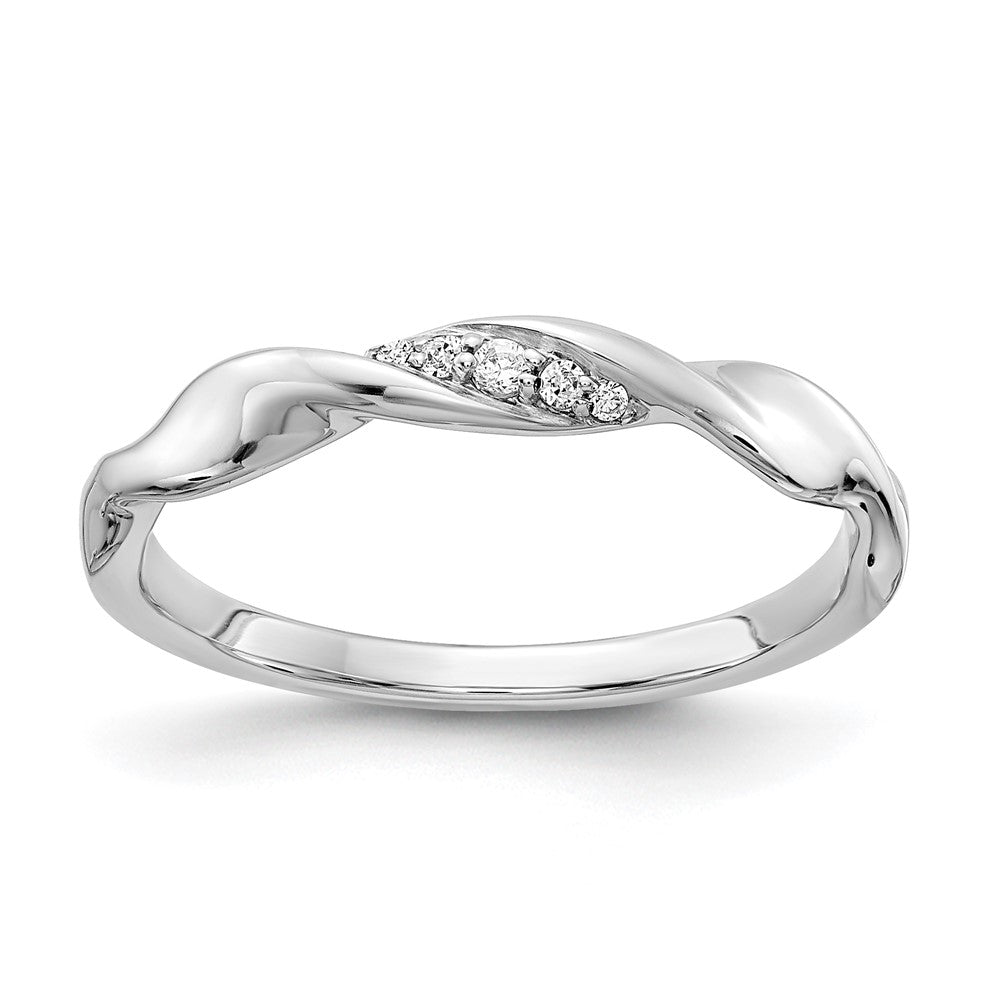 Image of ID 1 14k White Gold Real Diamond Fancy Twist Ring