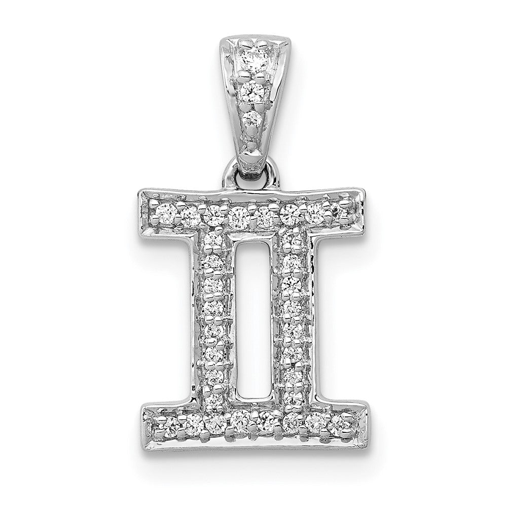 Image of ID 1 14k White Gold Real Diamond Gemini Pendant