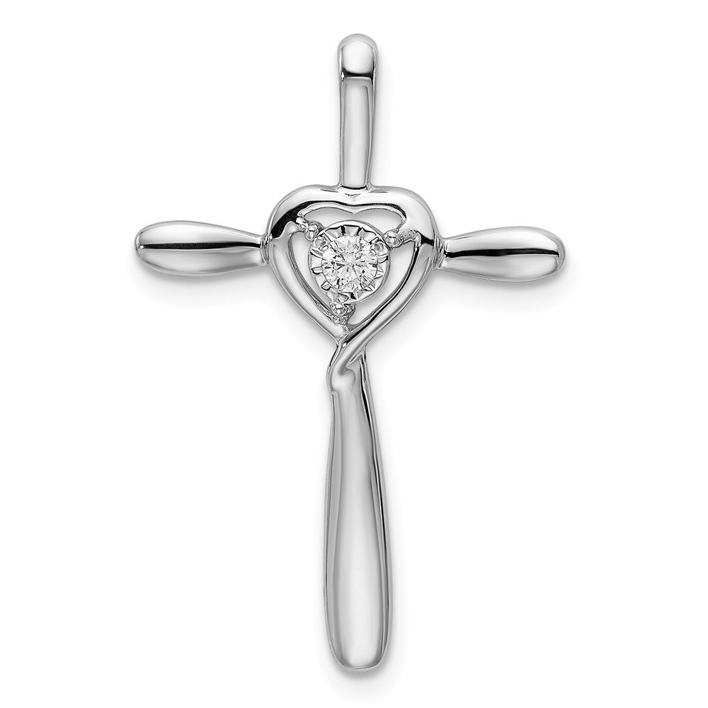 Image of ID 1 14k White Gold Real Diamond Slide Pendant