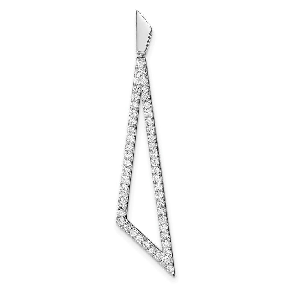 Image of ID 1 14k White Gold Real Diamond Triangle Pendant