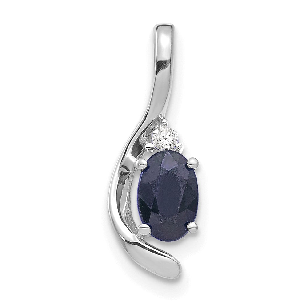 Image of ID 1 14k White Gold Sapphire and Diamond Pendant