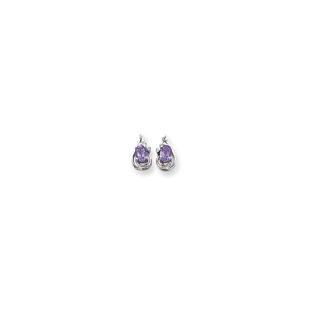 Image of ID 1 14k White Gold WG Dia & AM Earrings