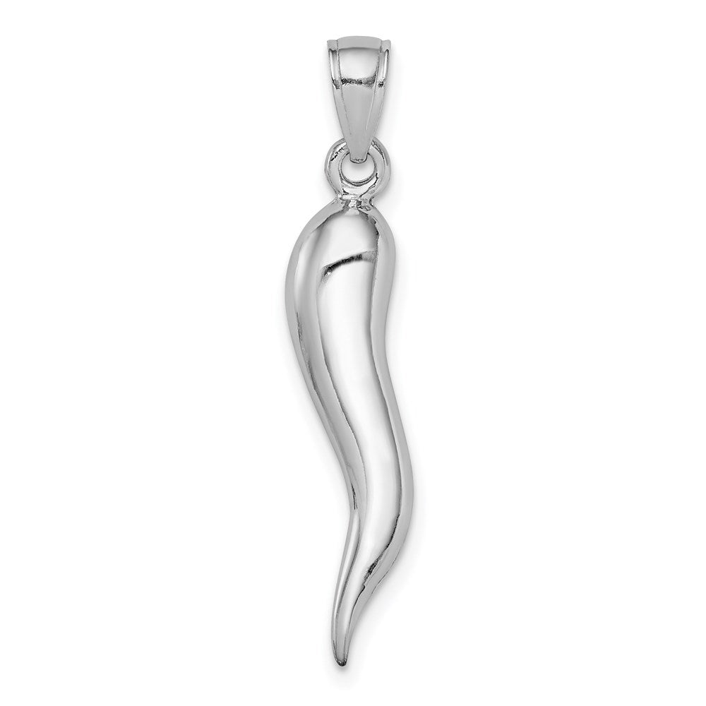 Image of ID 1 14k White Gold WG Italian Horn Pendant