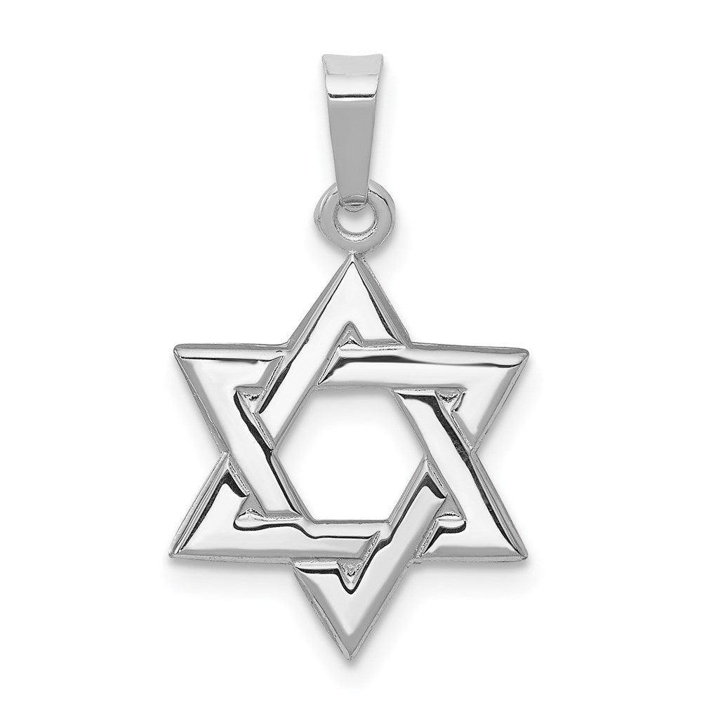 Image of ID 1 14k White Gold White Polished Star of David Pendant