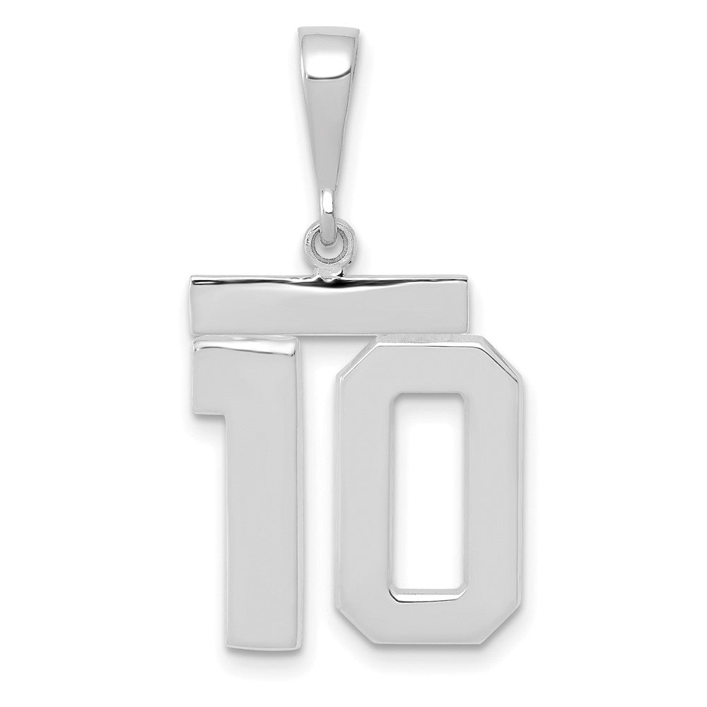 Image of ID 1 14k White Goldw Medium Polished Number 10 Charm