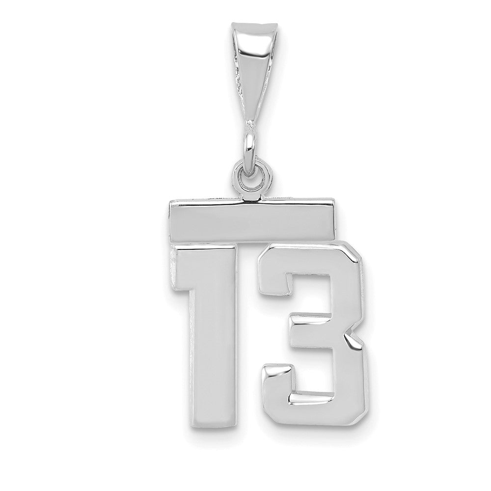 Image of ID 1 14k White Goldw Small Polished Number 13 Charm