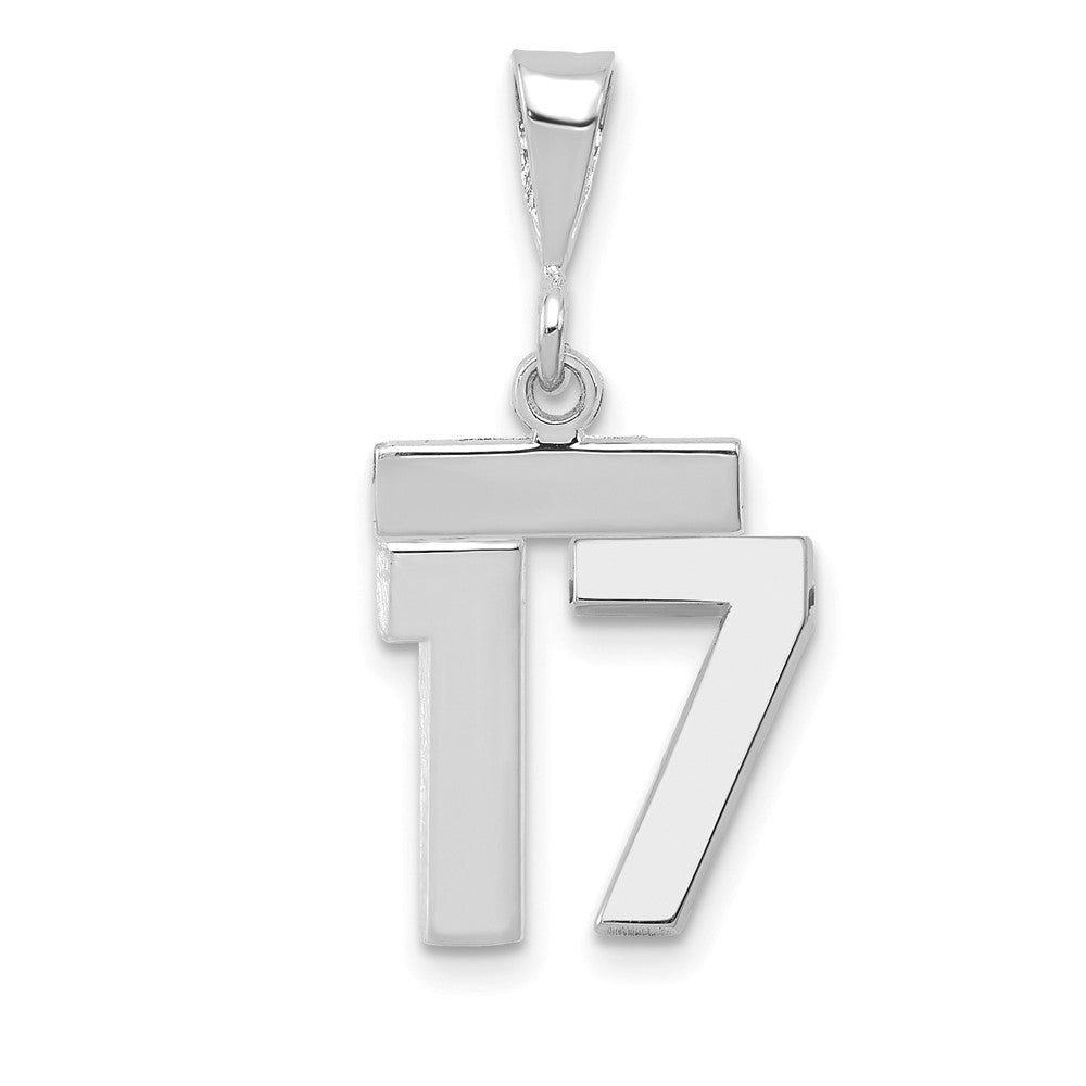 Image of ID 1 14k White Goldw Small Polished Number 17 Charm