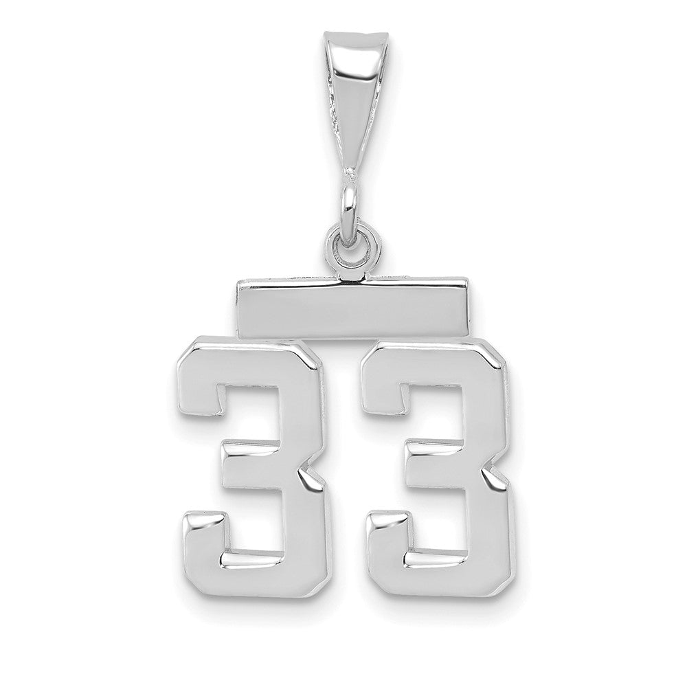 Image of ID 1 14k White Goldw Small Polished Number 33 Charm