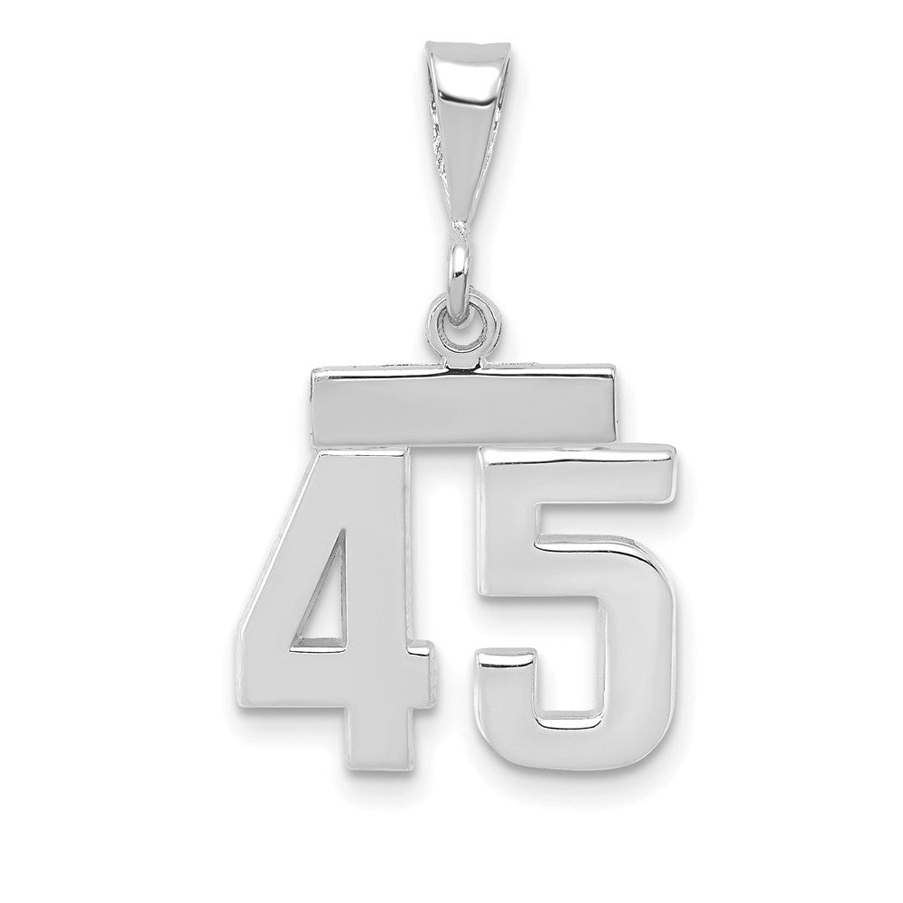 Image of ID 1 14k White Goldw Small Polished Number 45 Charm