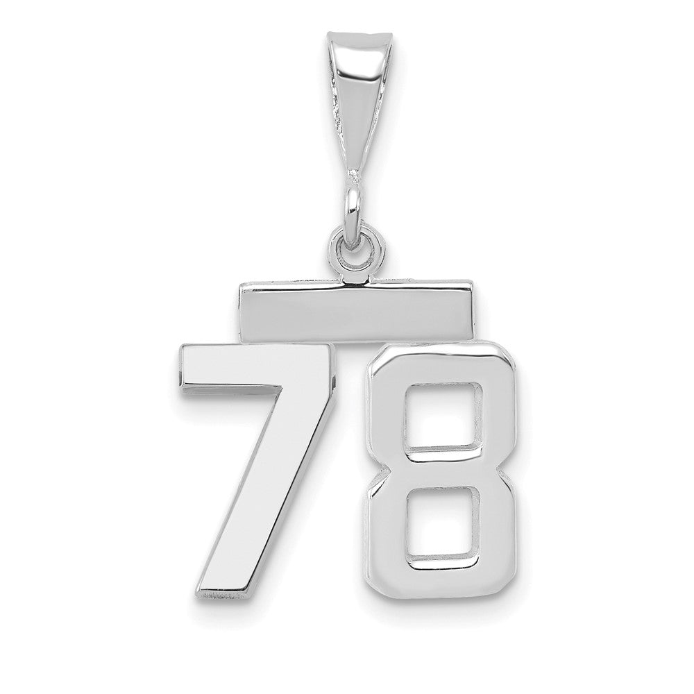 Image of ID 1 14k White Goldw Small Polished Number 78 Charm