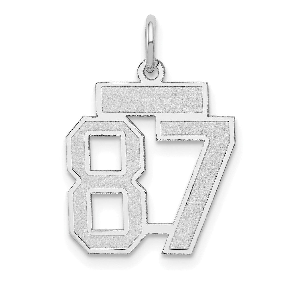 Image of ID 1 14k White Goldw Small Satin Number 87 Charm