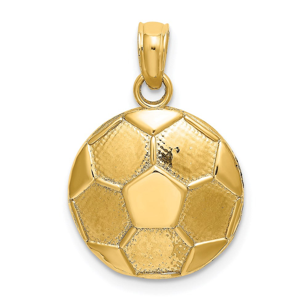 Image of ID 1 14k Yellow Gold 2-D Engraveable Soccer Ball Charm