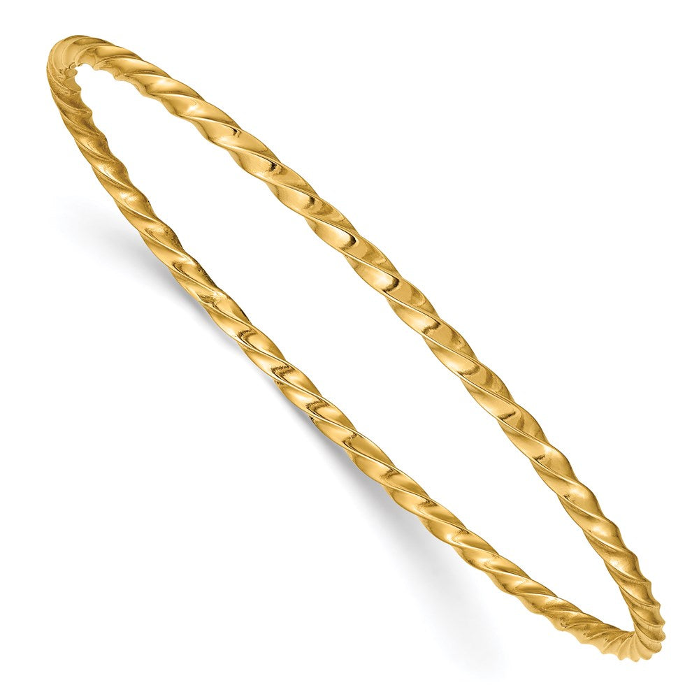 Image of ID 1 14k Yellow Gold 250mm Twisted Slip-on Bangle