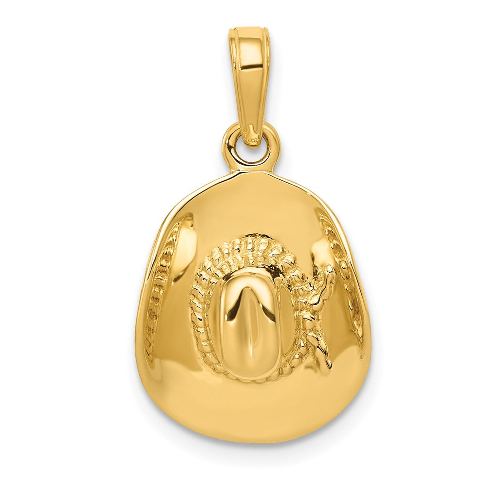 Image of ID 1 14k Yellow Gold 3-D Cowboy Hat Pendant