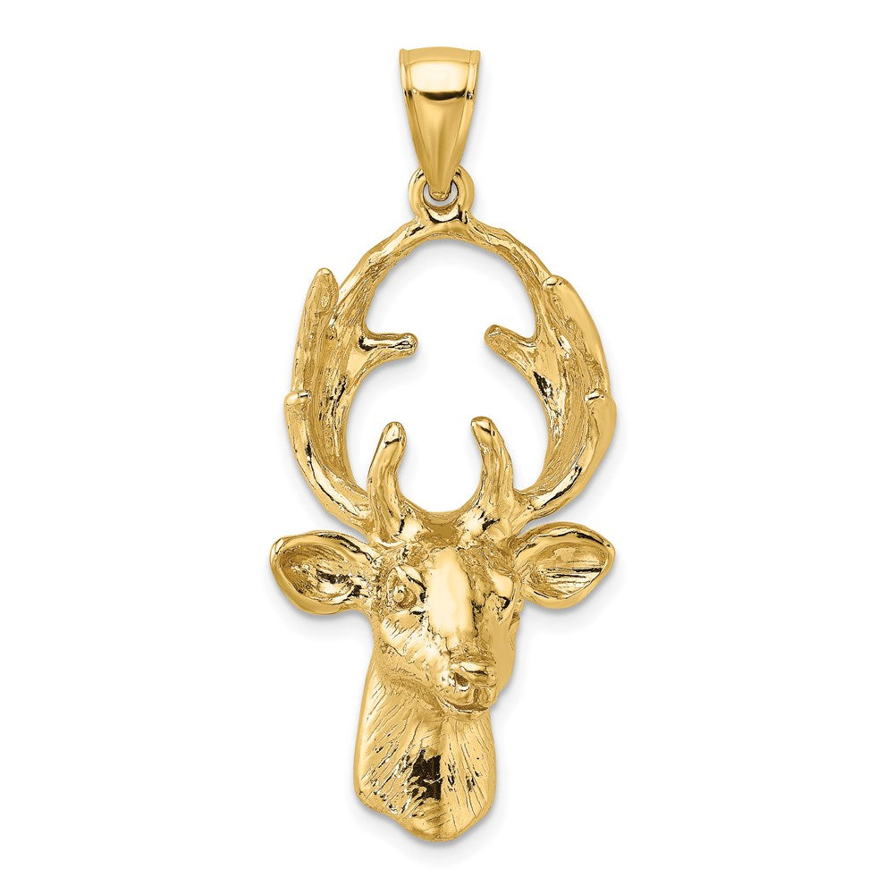 Image of ID 1 14k Yellow Gold 3-D Deer Head Charm