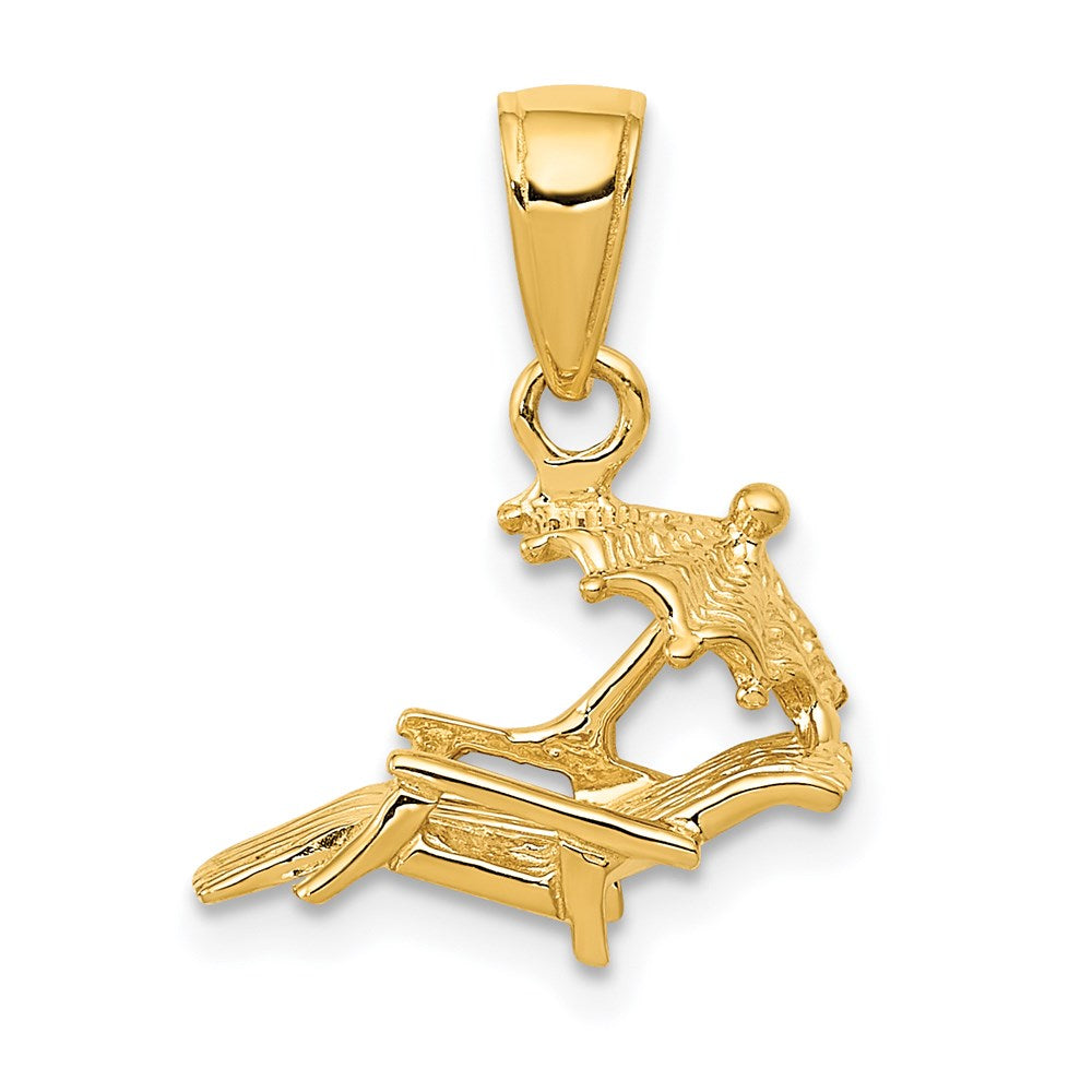 Image of ID 1 14k Yellow Gold 3-D Lounge Beach Chair Pendant