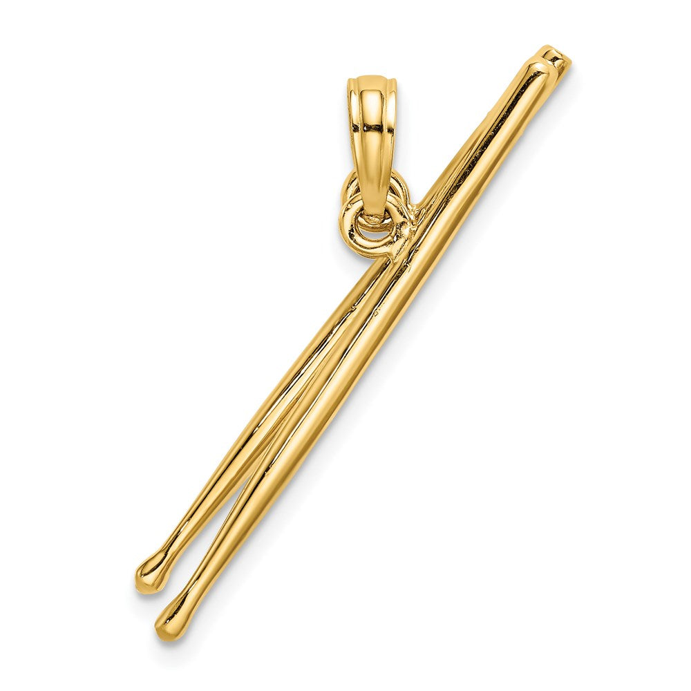 Image of ID 1 14k Yellow Gold 3-D Moveable Drum Sticks Charm