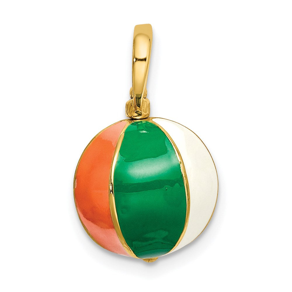 Image of ID 1 14k Yellow Gold 3-D Multi Color Enamel Beach Ball Charm