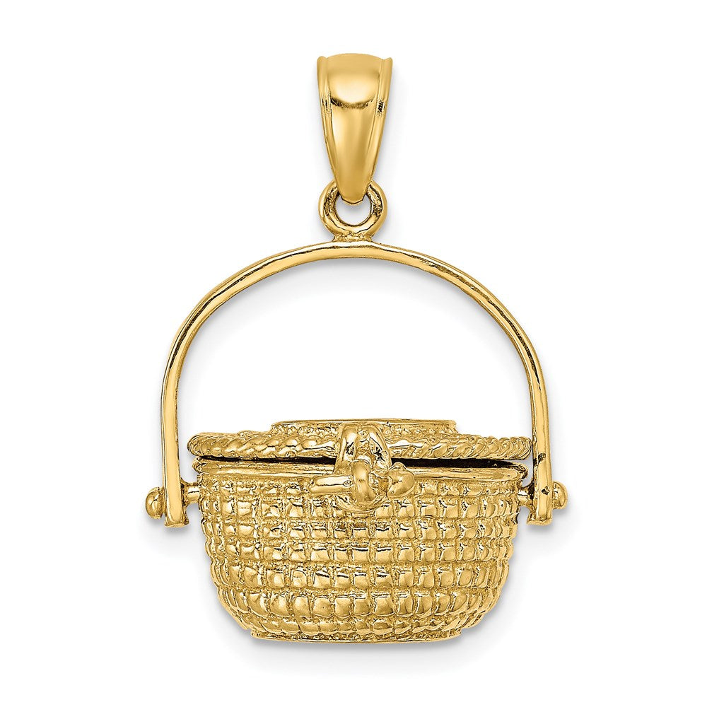 Image of ID 1 14k Yellow Gold 3-D Nantucket Basket Charm