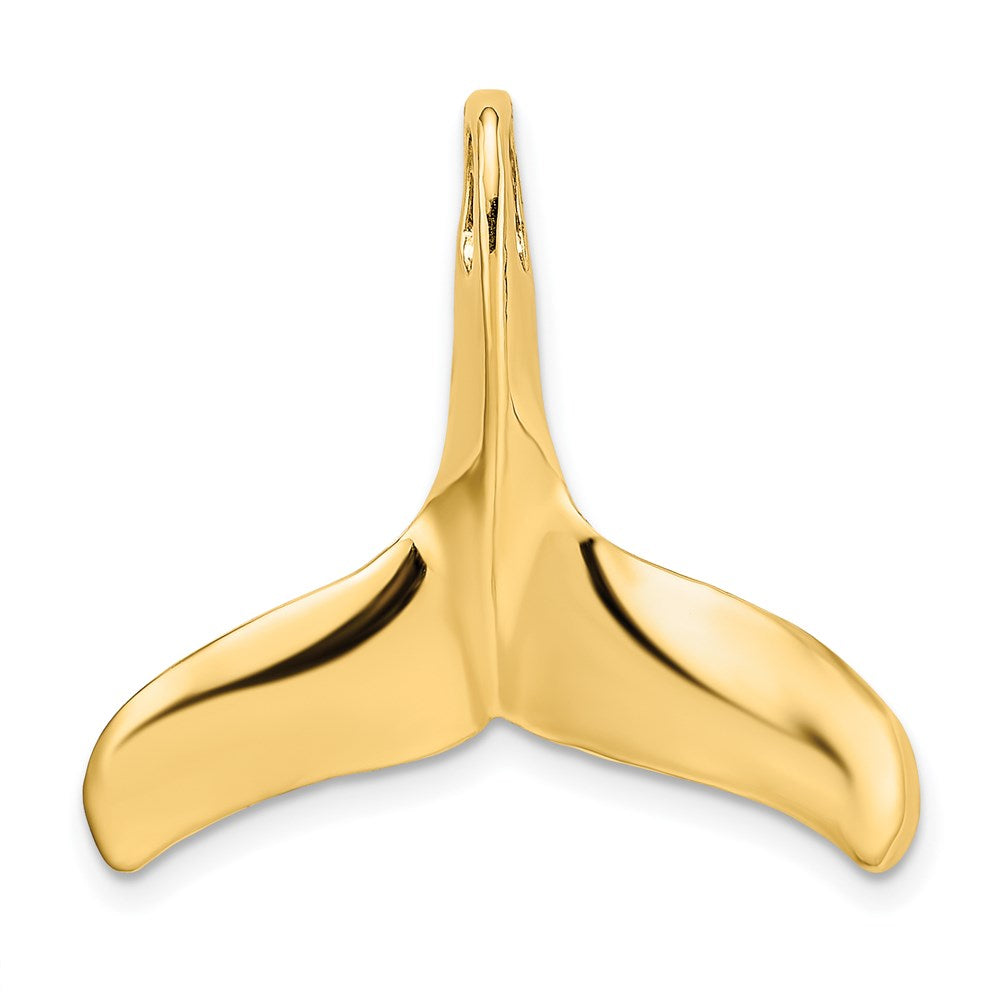 Image of ID 1 14k Yellow Gold 3-D Polished/Textured Whale Tail Charm