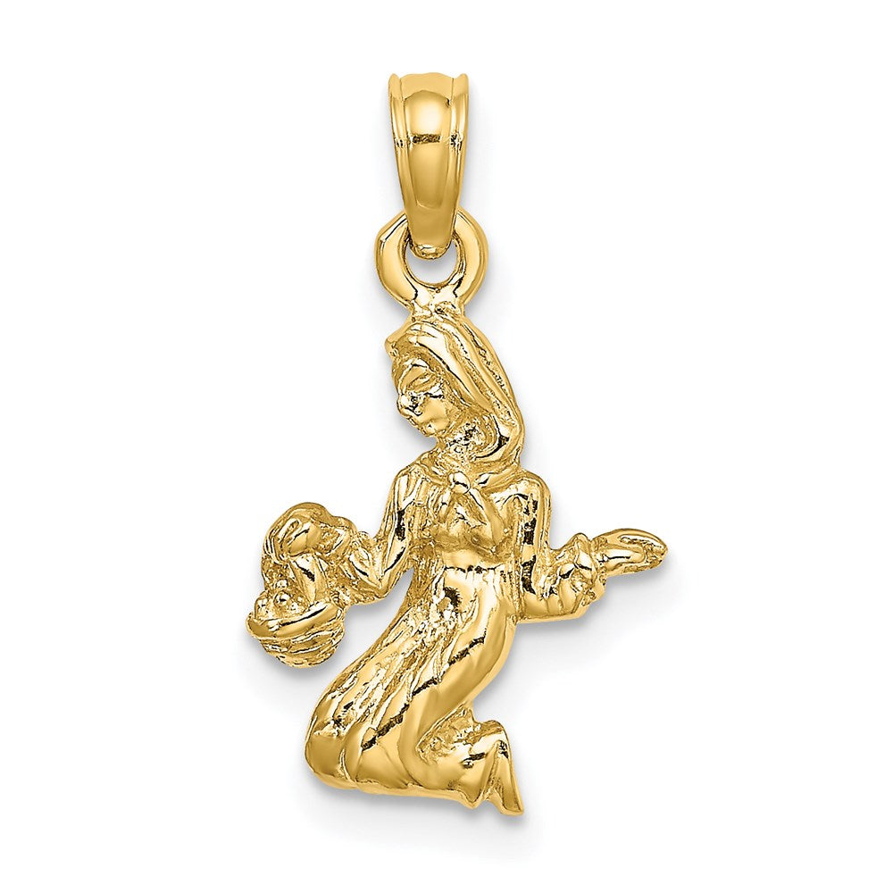 Image of ID 1 14k Yellow Gold 3-D Virgo Zodiac Charm