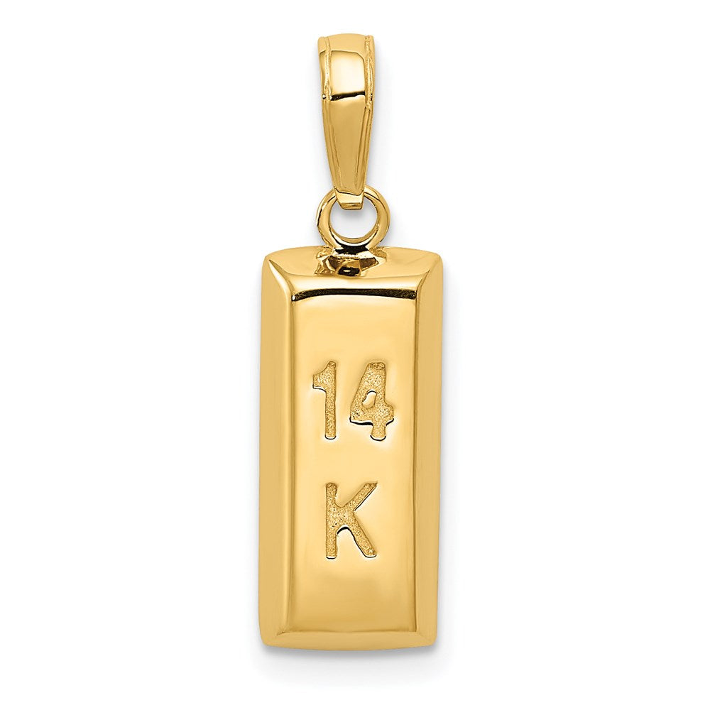 Image of ID 1 14k Yellow Gold 3D Gold Bar Pendant