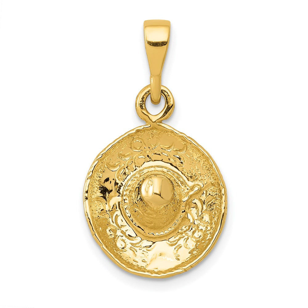 Image of ID 1 14k Yellow Gold 3D Sombrero Pendant